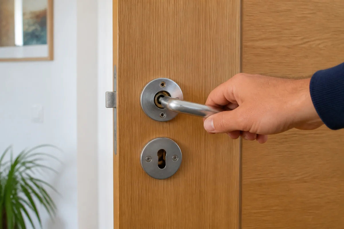 porte bloquée poignée tourne dans le vide