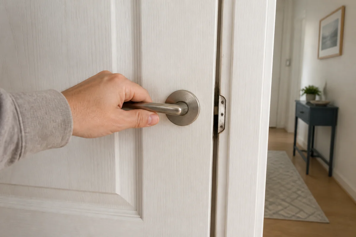porte bloquée poignée tourne dans le vide