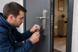 ouvrir porte avec clé derrière