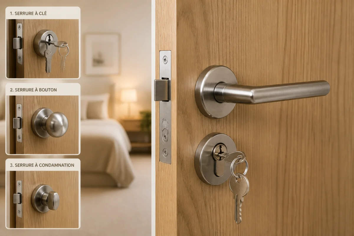 serrure porte chambre avec clé