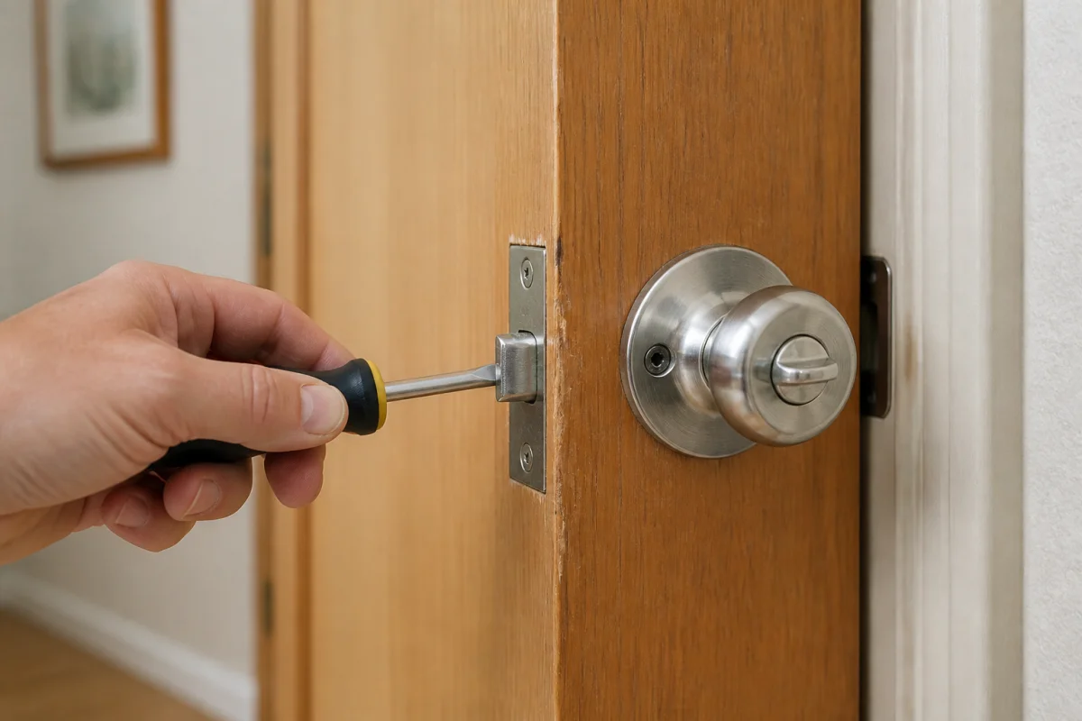 le loquet de la porte est coincé